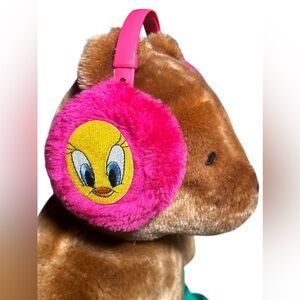 Vintage 1998 Pink Tweety Bird Earmuffs from the Looney Tunes